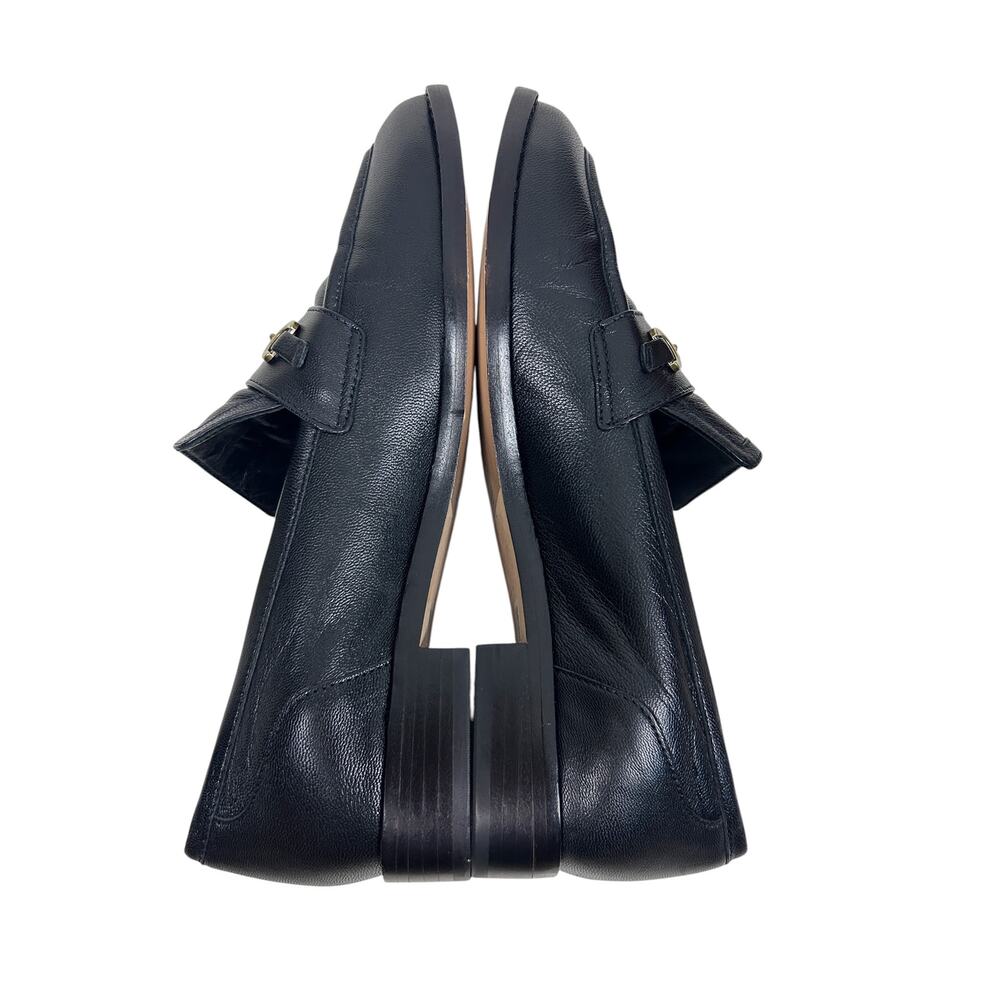 Larroudé Patricia Black Square Toe Horsebit Smooth Leather Loafers 8.5 - Picture 6 of 9